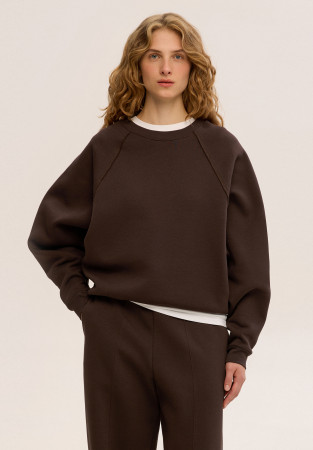 Світшот тринитка утеплена "batwing sleeve" chocolate torte (коричневий) Світшот тринитка утеплена "batwing sleeve" chocolate torte (коричневий)